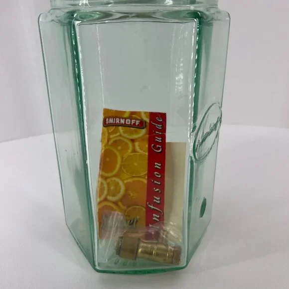 Smirnoff Infusion Jar Made In Italy Green Glass W/ Lid New Boxed - Picture 9 of 16